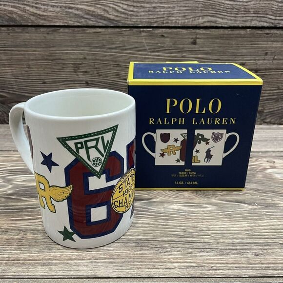 Polo Ralph Lauren Pembroke Mug Pony Logo Shield‎ 67 Coffee Cup NEW IN BOX - Picture 1 of 6